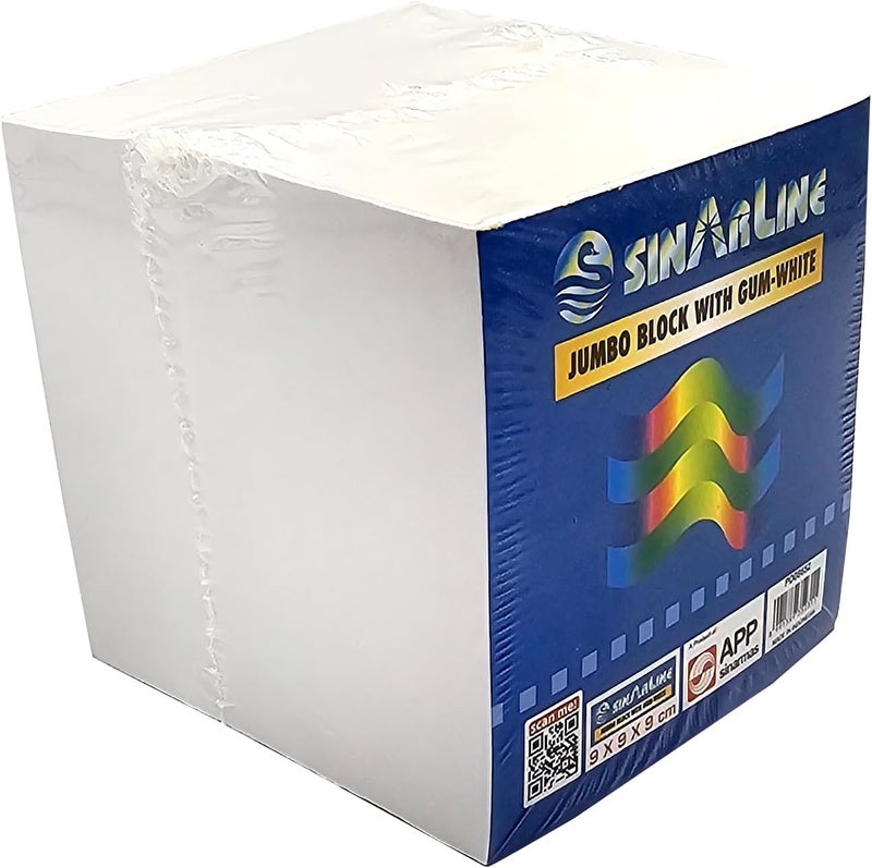 SINARLINE ملاحظات سينا لاين اللاصقة 9x9 سم دفتر ملاحظات متميز | وسادات لاصقة بيضاء | 870 ورقة | سهل الاستخدام في المكتب | المنزل | دفتر - عبوة من 05 - Image 2